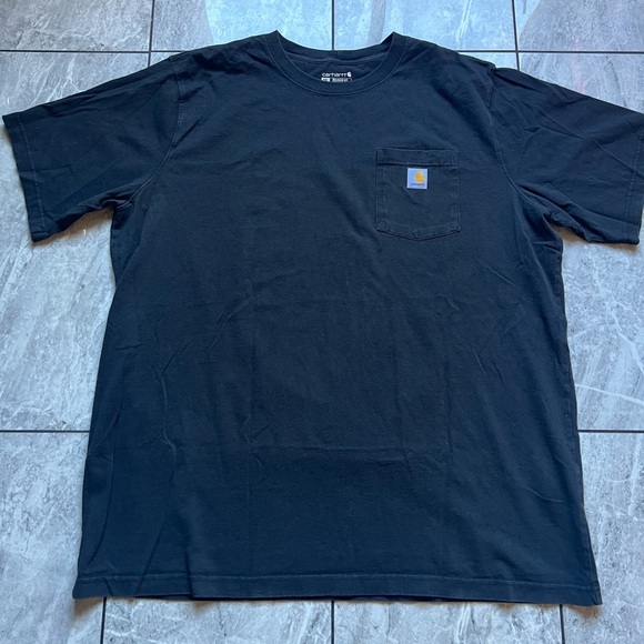 Carhartt Other - Carhartt Men's Black 100%Cotton Short Sleeve Pocket Crewneck T-Shirt Logo XLT